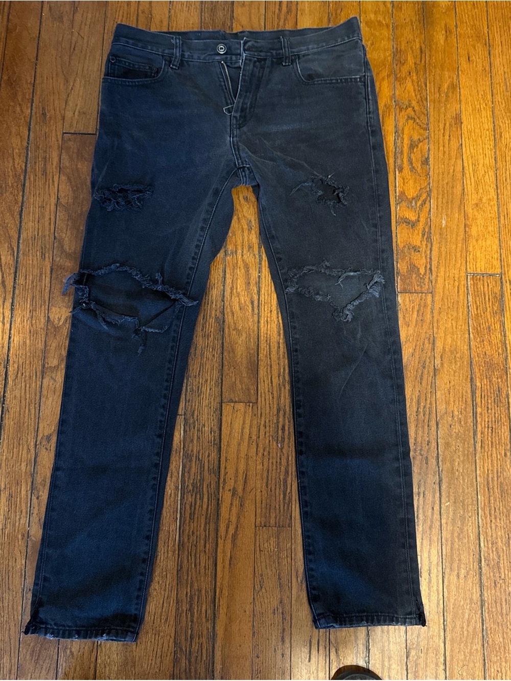 Off-White Black Distressed Skinny Men’s Jeans